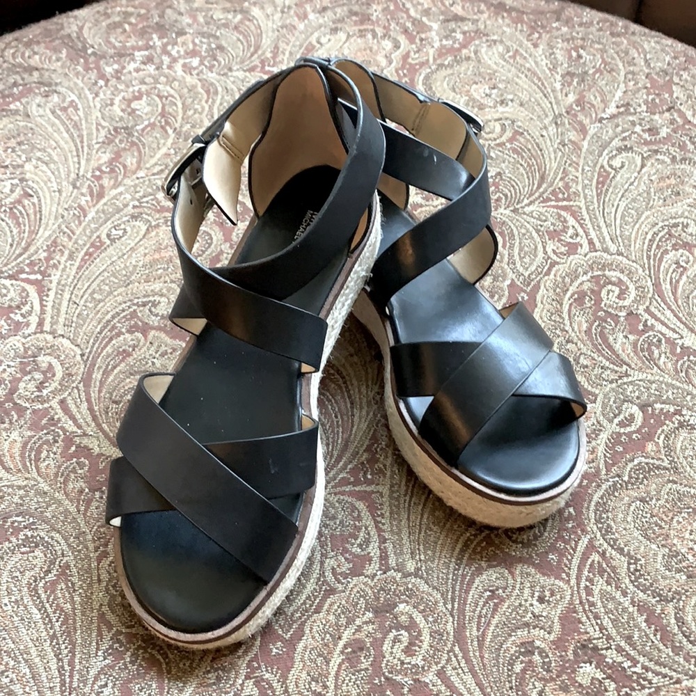 Michael Kors black sandal espadrille size 10